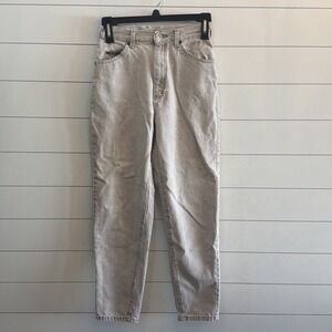 VTG Lee Riveted Jeans Womens 10M (26X29.5) Brown Tan Denim Straight High Rise